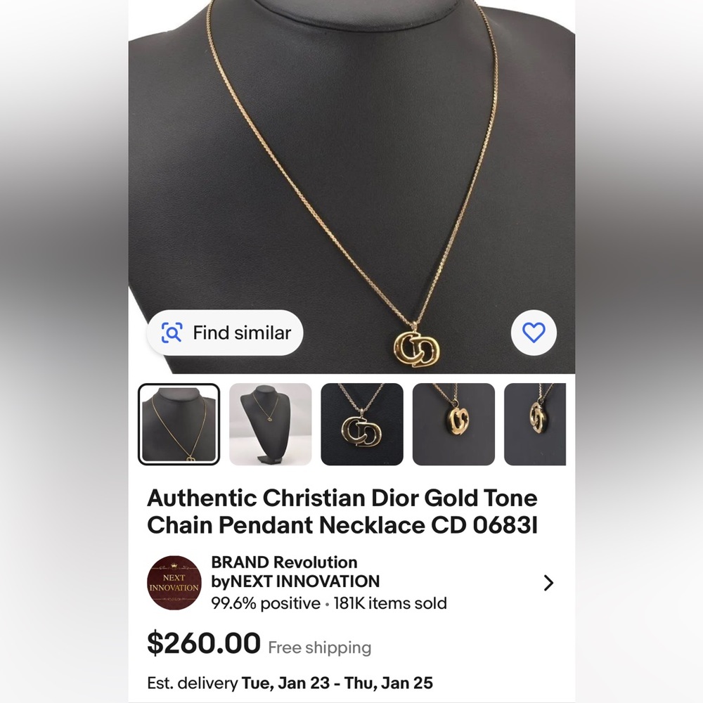COPY - Christian Dior charm necklace pendant cd dior home men’s women’s earring… - Picture 7 of 7